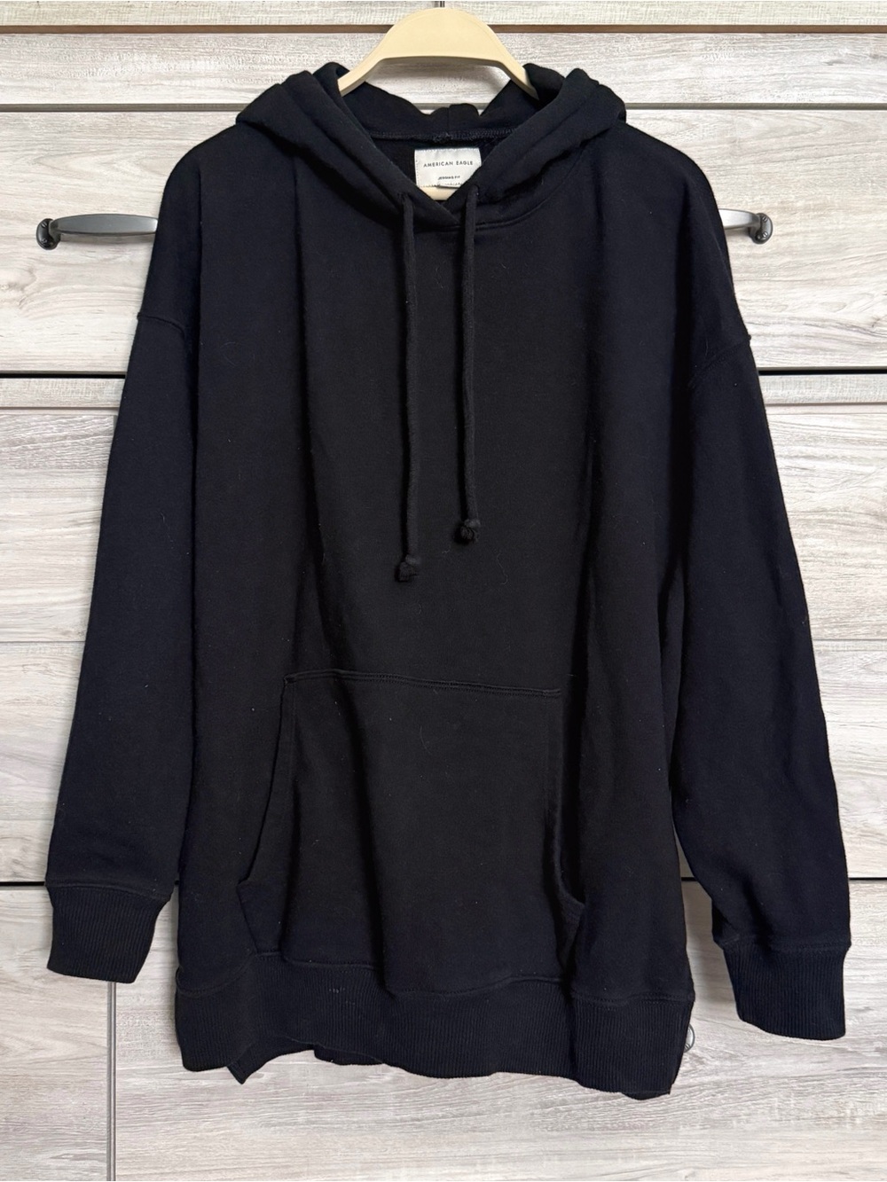 American Eagle Jegging Fit Oversized Long Sweatshirt Black Size Small
